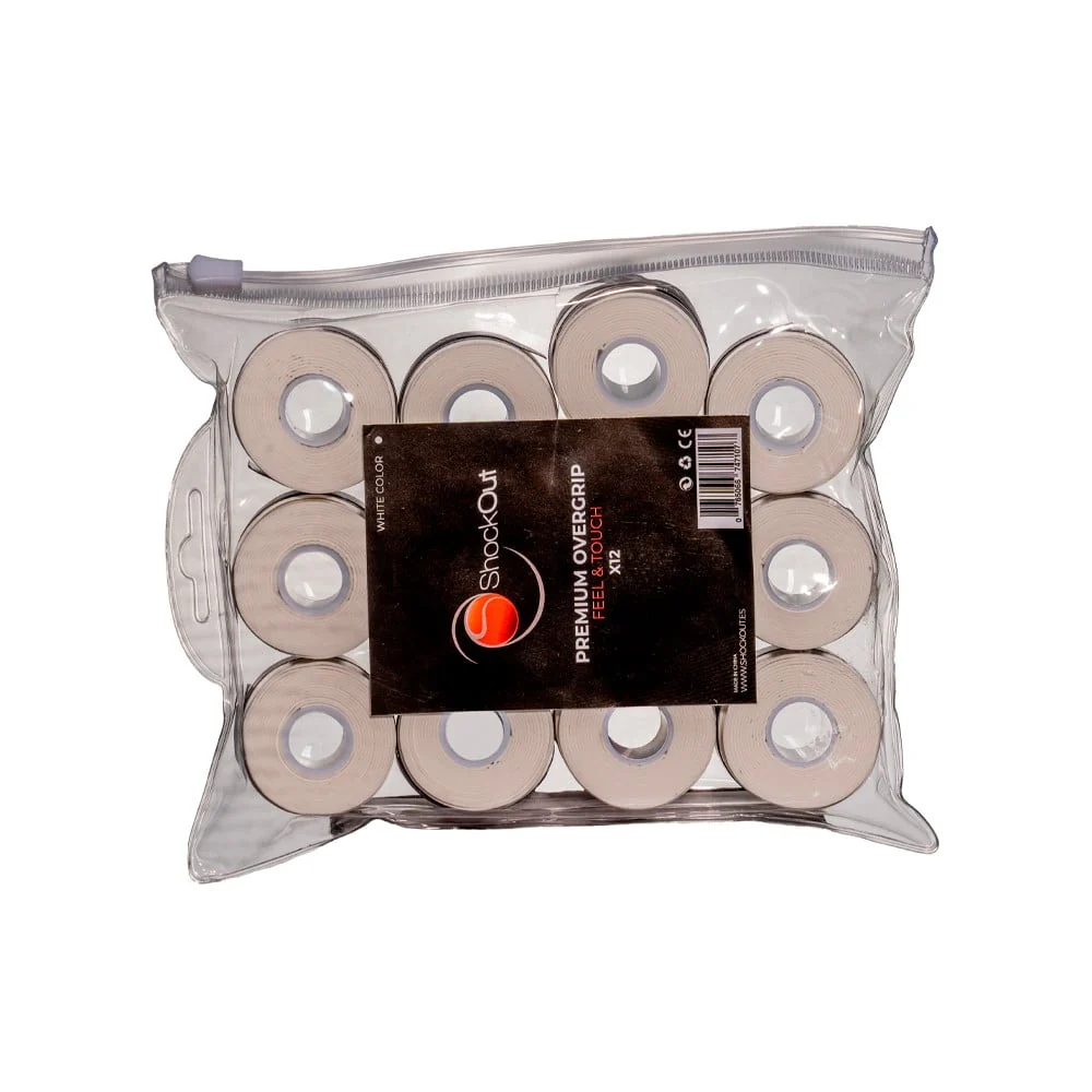 Bolsa Overgrips SHOCKOUT Lisos Blanco 12 Uds